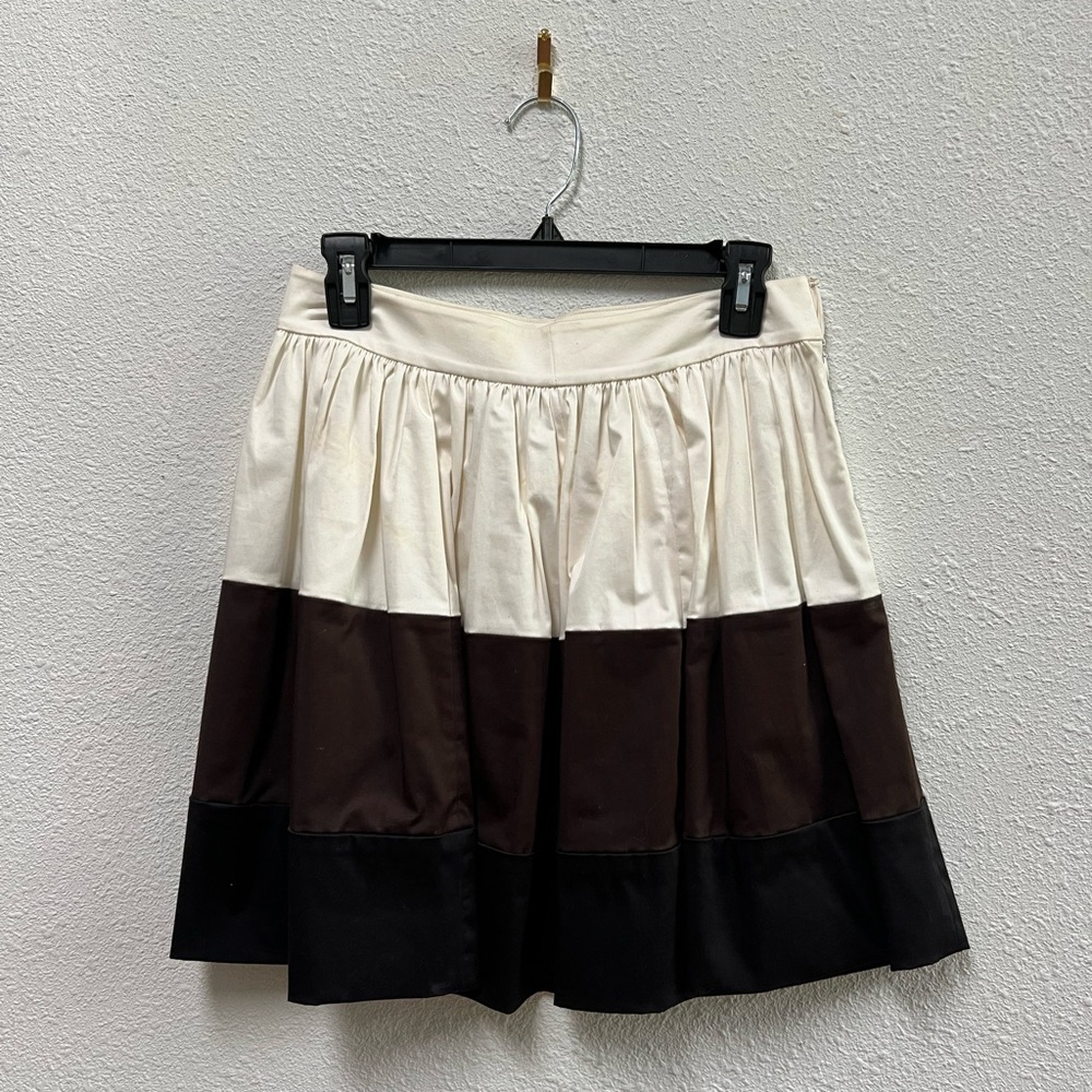 Kate Spade Cream Skater Mini Skirt Tiered Casual